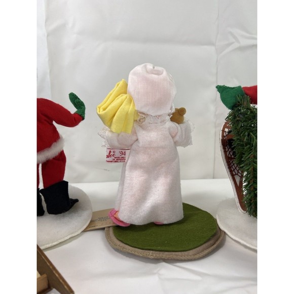 Lot Of 3 1994 Vintage ANNALEE Mobilitee Dolls‎ - Santa & Santa Grandma 8” NWT - Picture 8 of 12